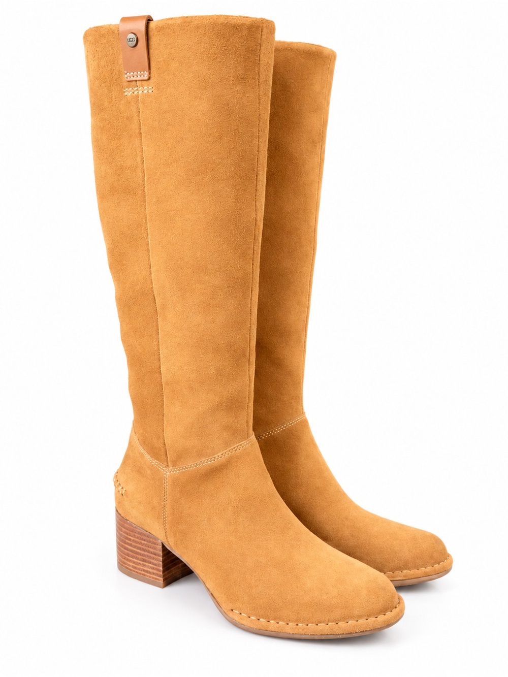 UGG Arana Chestnut Suede Knee High Block Heel Boots Women’s Size 7 NWOT